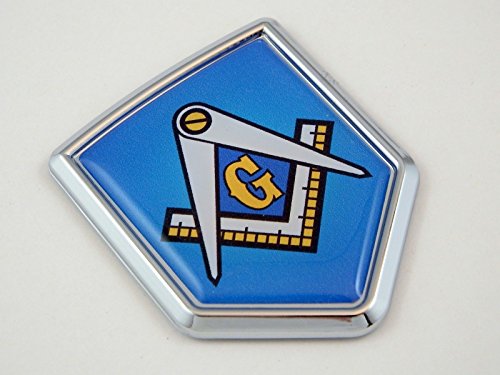 Emblema masónico cromado de relieve para personalizar coches y bicicletas