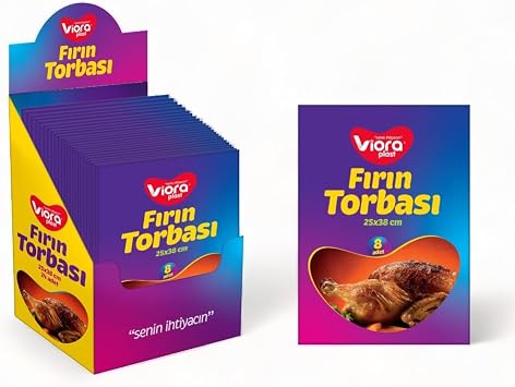 Viora Lüks Fırın Torbası 8 Adet 25cm*38cm Büyük Boy, Lüks Fırın Poşeti 8 Adet - Büyük Boy 25cm*38cm, Mutfakta Şıklık ve Pratiklik