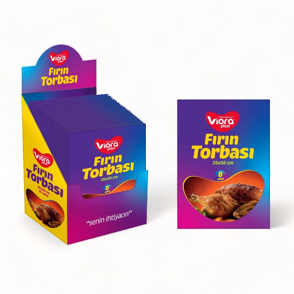 Viora Lüks Fırın Torbası 8 Adet 25cm*38cm Büyük Boy, Lüks Fırın Poşeti 8 Adet - Büyük Boy 25cm*38cm, Mutfakta Şıklık ve Pratiklik