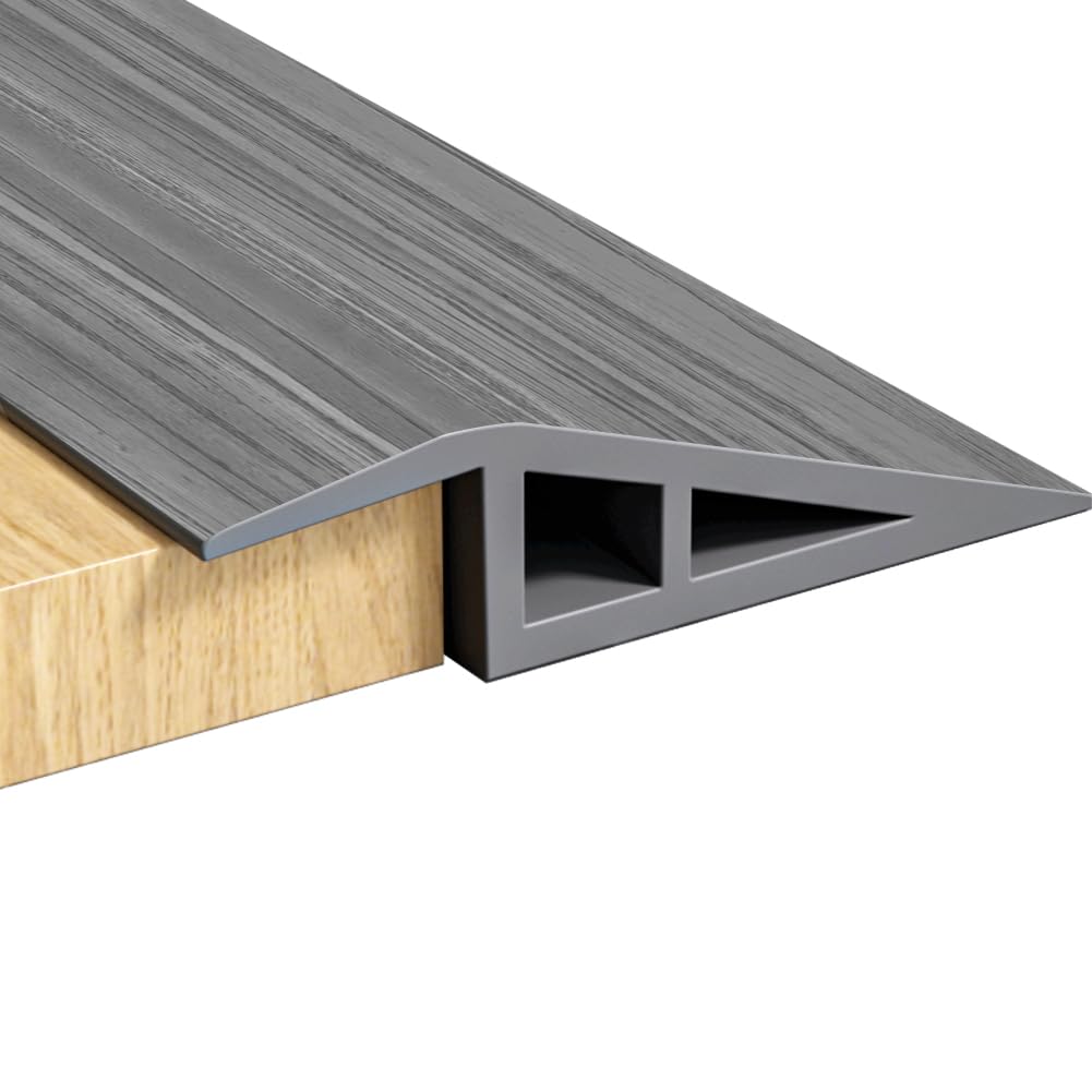 RANJIMA Übergangsprofil Selbstklebend, Übergangsleiste Bodenleiste aus PVC, Länge 2m,Breite 5 mm, Türschwellen Leiste Selbstklebend Übergangsschiene Boden Höhenausgleich Abdeckleiste für Teppich Boden