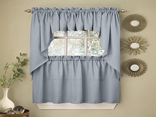 Rideaux de cuisine pour protéger des regards indiscrets bleu 137cm