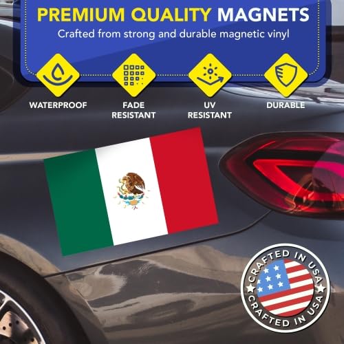 Image of Magnet Me Up Mexican Mexico Flag Car Magnet Decal, 7x12 Inches, Heavy Duty Automotive Magnet for Car, Truck SUV