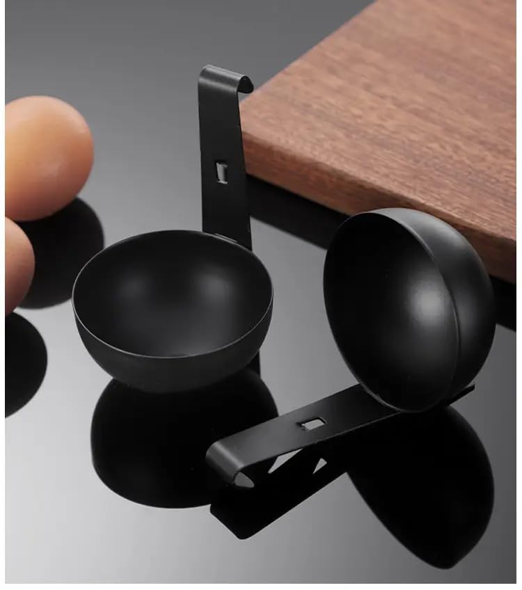 VIVITO Steel Egg Poacher Cup with Hanging Hook | Non-Stick, Heat-Resistant, Egg Cooker | Perfect for Poached Eggs, Dumplings, and More | Ideal for Home Chefs & Breakfast Lovers | (Pack of 2) 3