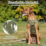 VavoPaw Taktisch Hundegeschirr, Einfach Kontrolle & Anti Zug Hundegeschirr mit Molle Panel und Reflektierend Streifen, Taktisch Weste für Hunde Training, Wandern, Jagd, Outdoor, Armeegrün, L