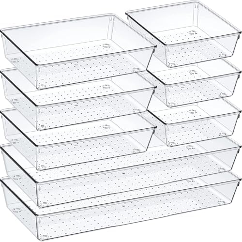 Criusia Drawer Organizer Set, Acrylic Non Slip Non Cracking Kitch...