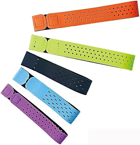 5pcs Replacement Heart Rate Monitor Bands, 0.8×13.8in 5 Colors Soft Heart Rate Strap Adjustable Armband Strap Heart Rate Monitor Band for OTF Beat Heart Rate Sensor,and for Theory Fitness