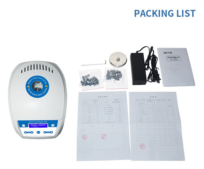 Mini Benchtop Centrifuge Machine Laboratory Micro Centrifugal Separator with Speed Setting Range 500 to 15000rpm RCF 16 to 15080g Auto Unbalance Testing Capacity 12 * 2ml or 1.5ml