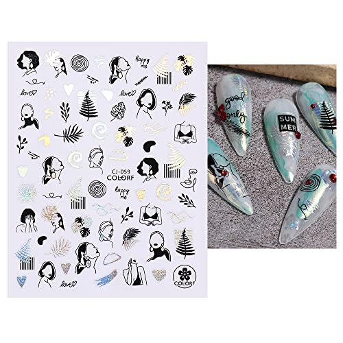 Jmeowio 9 Sheets Beach Nail Art Stickers Decals Self-Adhesive Pegatinas Uñas Summer Ocean Shark Tropical Nail Supplies Nail Art Design Decoration Accessories thumb #3