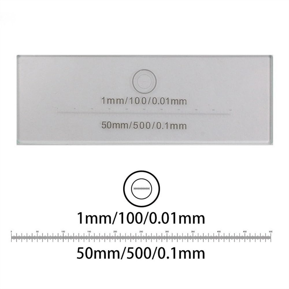 Micrómetro de escenario microscopio-100 x 0,01 mm 500,1 Regla escala lineal deslizante calibración horizontal, micrómetro for microscopio Repuestos para microscopios de laboratorio