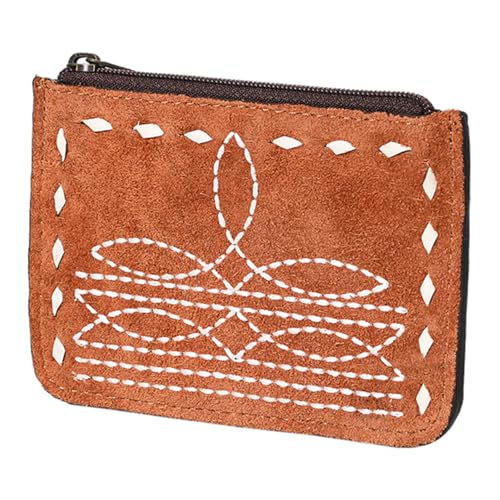 American Darling ADBG1655 Card-Holder Suede Genuine Western Leather Women and Men Zipper Pocket