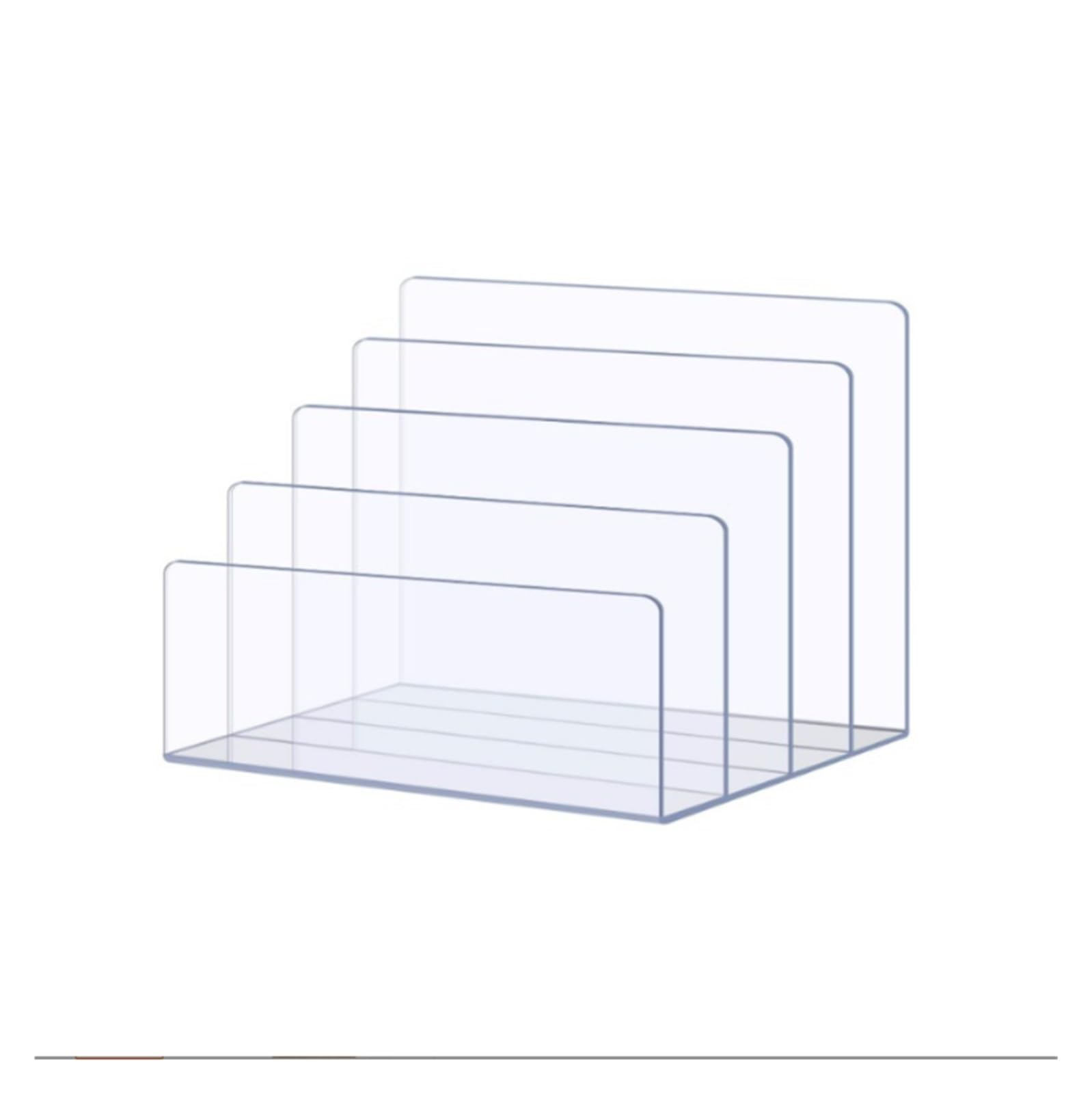 ZAWBNREOPC magazine rack Acrylic Desk File Magazine Rack 4-Section Clear Vertical Magazine Storage Holder for Home Office Decor