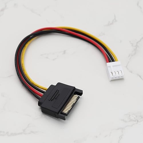 Miniatura 5 de ECSiNG 3 unids 4 Pin Floppy Drive a 15 Pin SATA Macho Cable de alimentación 4-pin Puerto de alimentación de disquete a SATA 15pin macho conductor