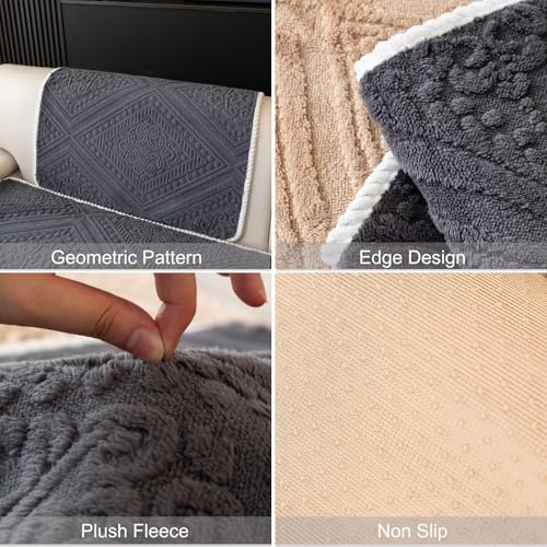 Housse de canapé jacquard géométrique texture moelleuse premium - 7
