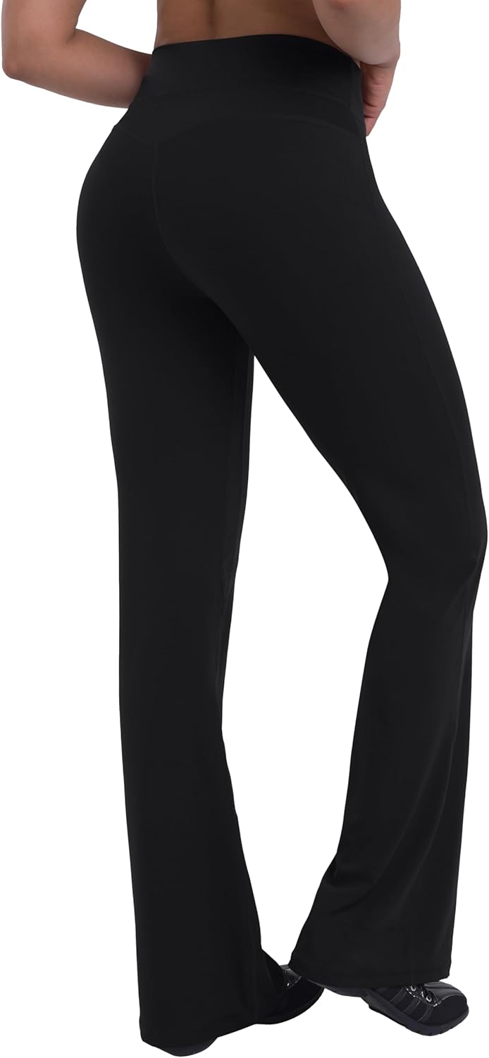 Sunzel Womens Flare Yoga Pants with Drawstring, High Waisted Bootcut Leggings for Pilates Lounge Travel