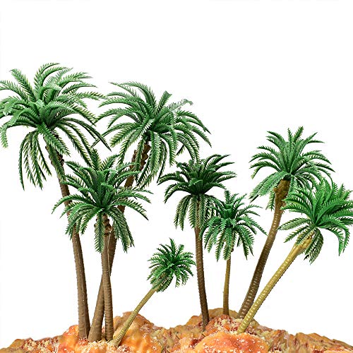HUIANER Model Trees Palm Tree Miniature Landscape Trees Fake Trees for Projects, 18PCS