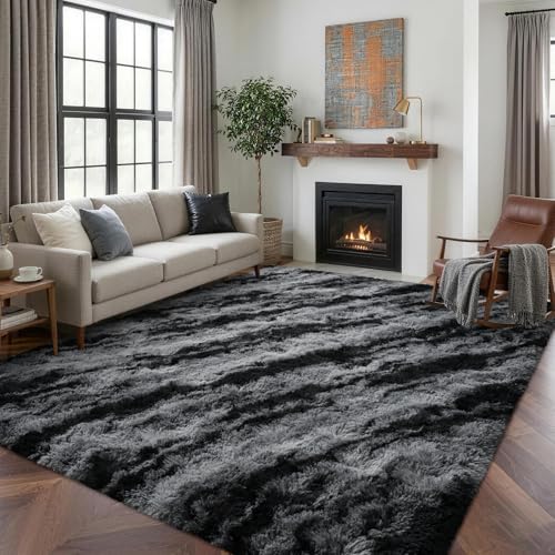 Tapete decorativo rectangular 6x9 pies negro