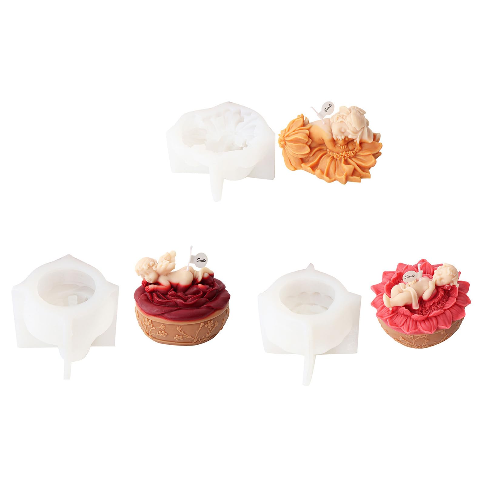 Moule en silicone 3D en forme de fleur en forme de fleur pour artisanat