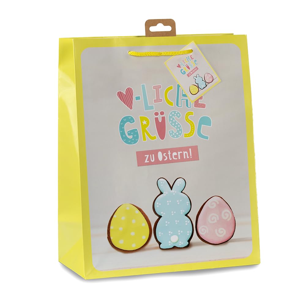 Laro Premium-Line Geschenktüten mit Henkel Large/Groß Ostern Bunt Eier 10/20/40/100stk, Anzahl:100, Muster Tüten:Ostern Bunt Eier
