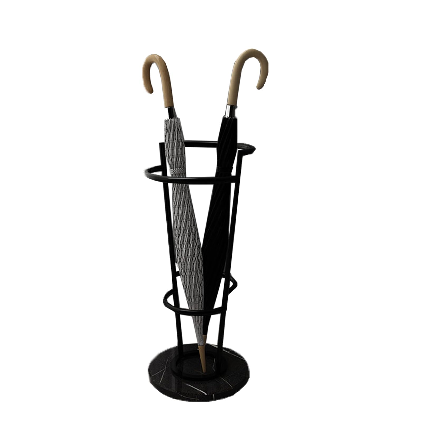 FCXWEVR Metal Umbrella Holder with Marble Base Free Standing Rack for Umbrella Walking Sticks Entryway nizer Stand (Black)