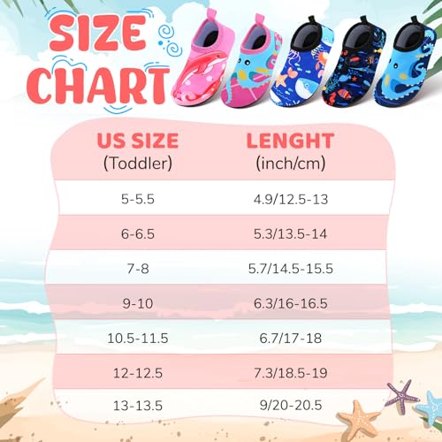 Image of Kids Boys Girls Swim Water Shoes, Toddler Kids Swim Water Shoes Non-Slip Quick Dry Beach Shoes,Barefoot Sports Shoes Aqua Socks for Beach Outdoor Sports