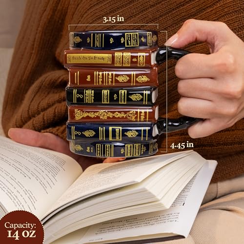 3D Book Mug – Stacked Books Mug, Book Lovers Gift for Readers & Librarians - Image 2