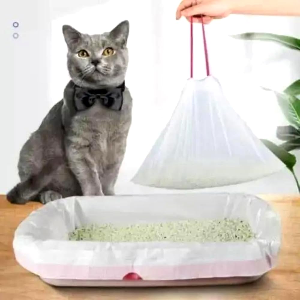 Sacchetti Anti Strappo Sacchetti Per Escrementi Cani Extra Resistenti - Con Cordoncino, 20x18 Pollici (4 Pacchi/60 Pezzi), Anti-strappo Per Lettiere Gatti