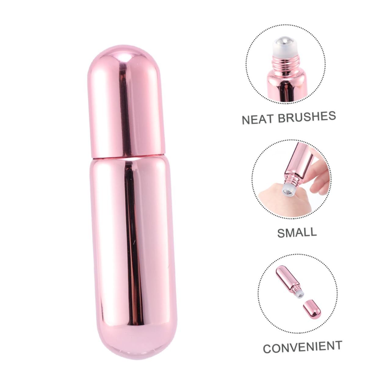 MAGICLULU 36 Stk Rollflasche Für Ätherische Öle Kleine Parfümflaschen Behälter Für Lipgloss Glaswalze Wiederbefüllbare Rollampulle Rollende Flaschen Unterverpackung Rosa Ball Ätherisches Öl
