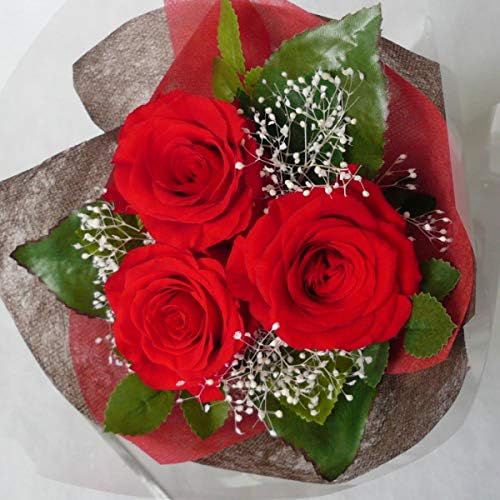 Amazon バラ３本花束 花言葉 告白 プリザーブドフラワー ギフト バラ ３本 花束 レッド プリザーブドフラワー オンライン通販