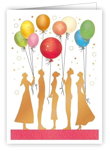 Quire Mini Card People With Balloons