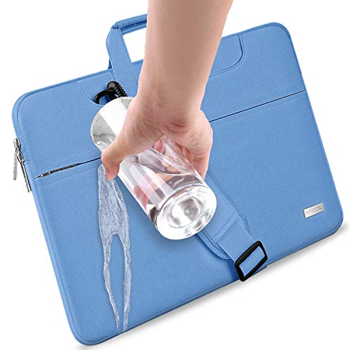 Image of Hseok 17.3 Inch Laptop Shoulder Bag, Water-Resistant & Shockproof Protective Computer Case Compatible with 17.3 inch Dell Asus HP Lenovo Acer MSI Notebooks,Light Blue