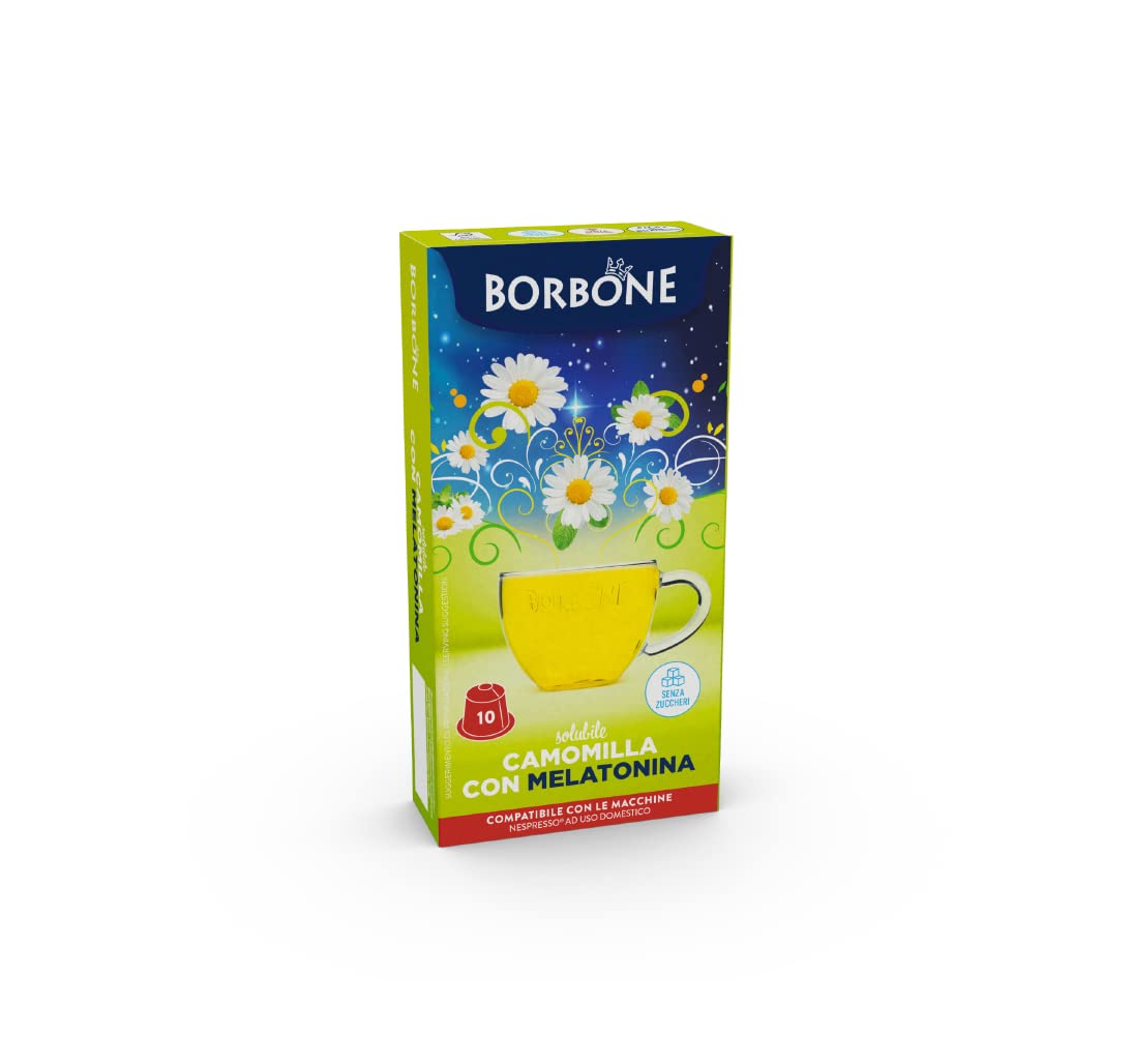 Caffè Borbone Camomilla con Melatonina Solubile - 60 capsule (6 confezioni da 10) - Compatibili con le Macchine ad uso domestico Nespresso*