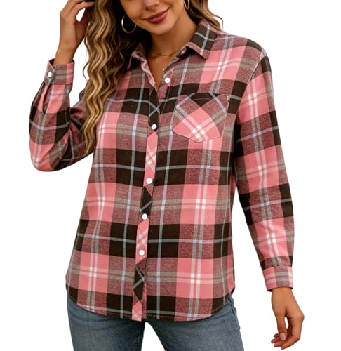 Image of SANGTREE Long Sleeved Flannel Shirt Button Down Plaid Shirts