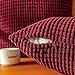 CaliTime Cozy Pillow Cover Case for Couch Sofa Bed Comfortable Supersoft Corduroy Corn Striped Both Sides 12 X 20 Inches Burgundy