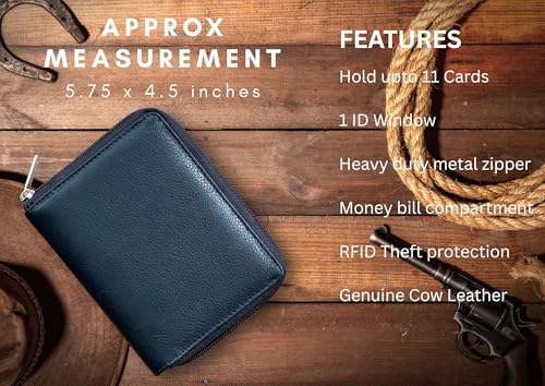 RFID Men's Leather Big Hipster European style Zip Around(Zipper) Bifold Wallet (Black)4