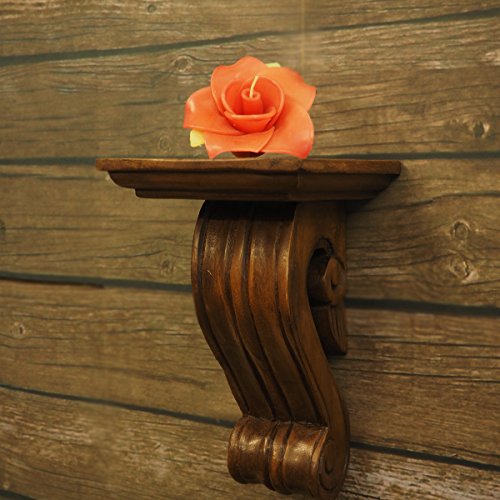Cinmin 10 Inch Handcarved Corbel Wood Wall Bracket/Floating Shelf (Bordeaux) #TOP7