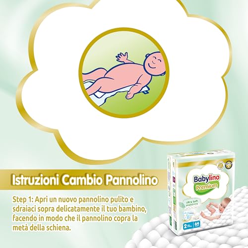Babylino Premium, Pannolini Neonato Taglia 2 Con Filtrante Ultra Soft, Mini (3-6Kg), 64 Unità - 14