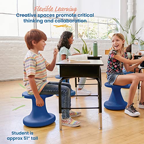 Image of ECR4Kids Twist Active Wobble Stool, 14in Seat Height, Classroom Furniture, Navy