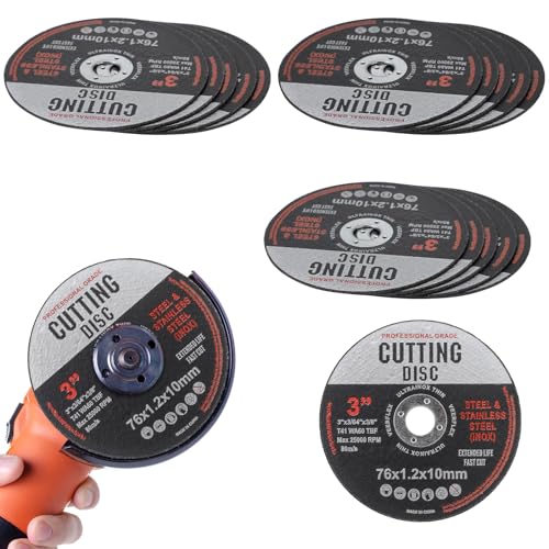 Bateya Discos de Corte 16 Piezas 76 mm Discos de Corte de 76 x 10 mm para Metal Madera Plástico Amoladora Angular Amoladora Angular para Metal