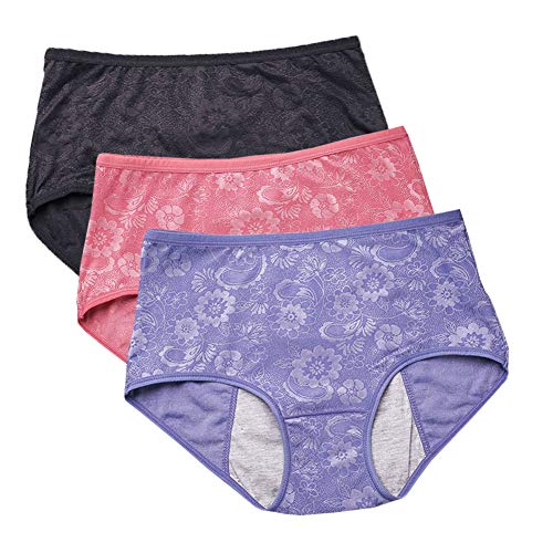 Image of YOYI FASHION Women Menstrual Period Briefs Jacquard Easy Clean Panties US Size XXS-5XL /12