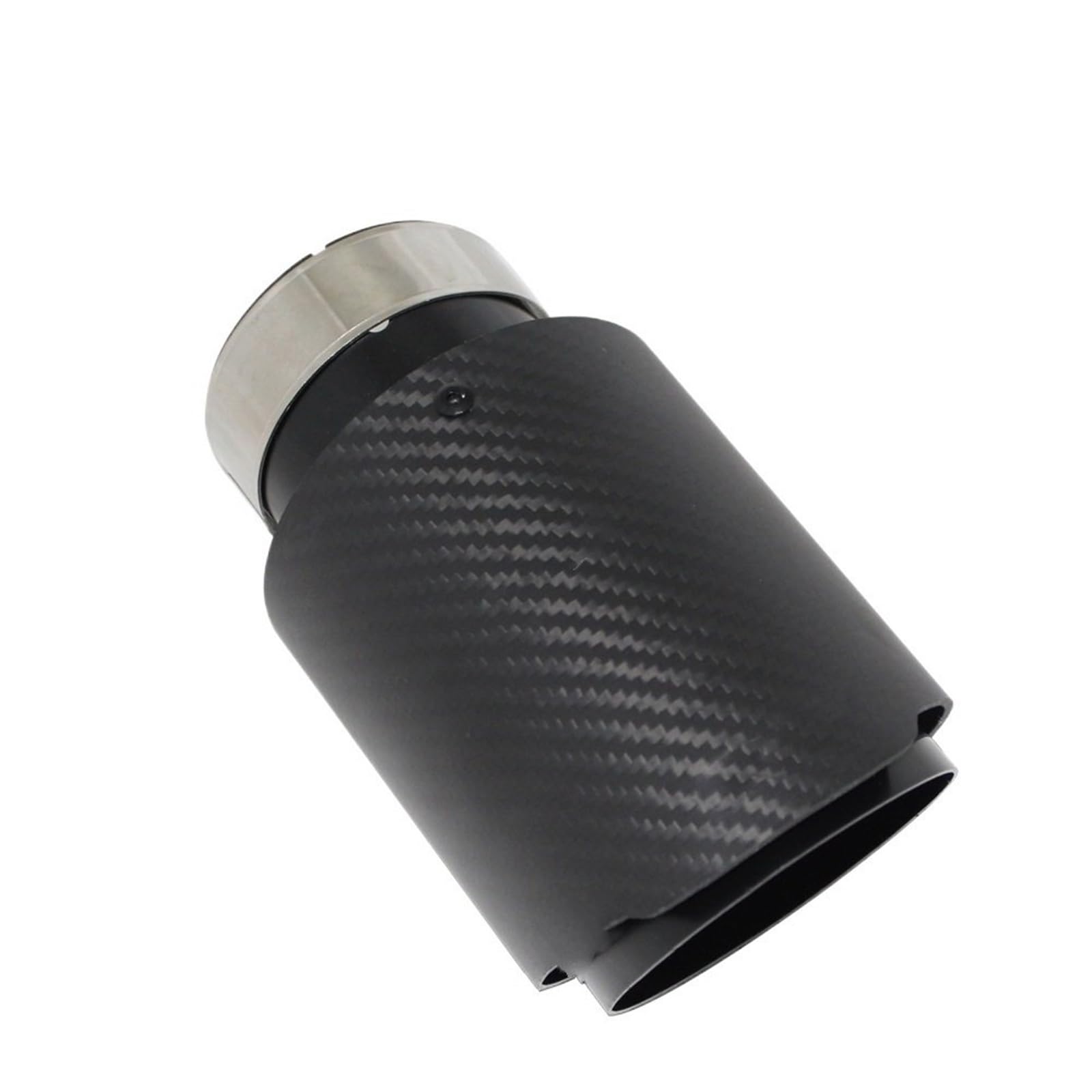 Uniwersalna końcówka tłumika z włókna węglowego, układu wydechowego, dysza prosta, nierdzewna, czarna Tłumik do auta(63mm-114mm)