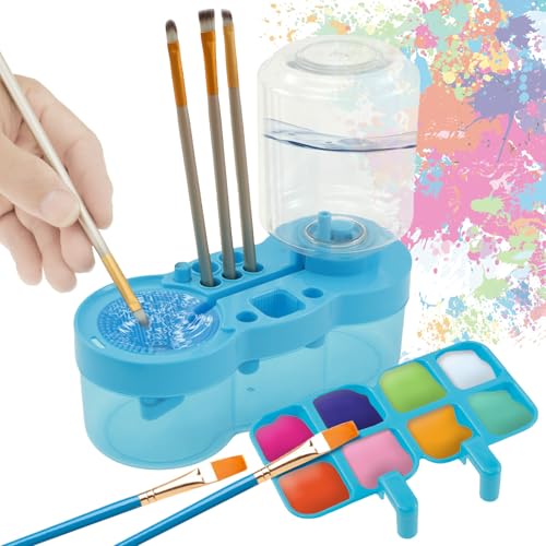 MABCIRY Limpador de pincel, ferramenta de limpeza de pincel de circulação de água com bandeja de tin