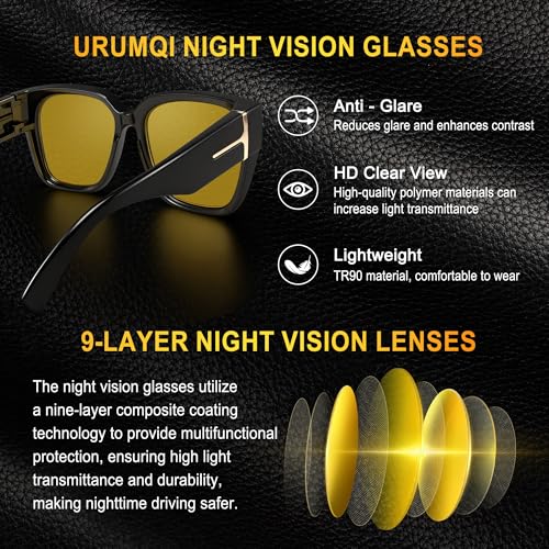 Image of URUMQI Night Driving Glasses Polarized Fit Over Night Vision Glasses Women