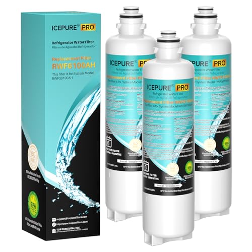 Image of ICEPURE PRO BORPLFTR50 Refrigerator Water Filter Replacement for Bosch Ultra Clarity Pro BORPLFTR55, 11032531, 12033030, 12028325, 11025825, B36CT80SNS, B36CL80ENS, WFC100MF, WFS200MF, RA450022, 3PACK