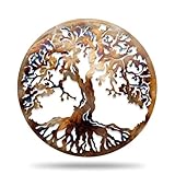Baum des Lebens, der Wärme, Farbigen 69,8 cm Metall Wanddekoration