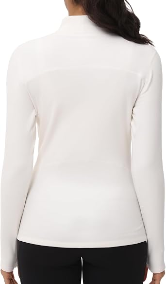 THE GYM PEOPLE Women's Mock Turtleneck Shirts Fleece Thermal Pullover Tops | Long Sleeve, Basic Underwear, Slim Fitted, Thumb Hole, Comfort, Soft Warm Fleece, for Fall Winter Casual