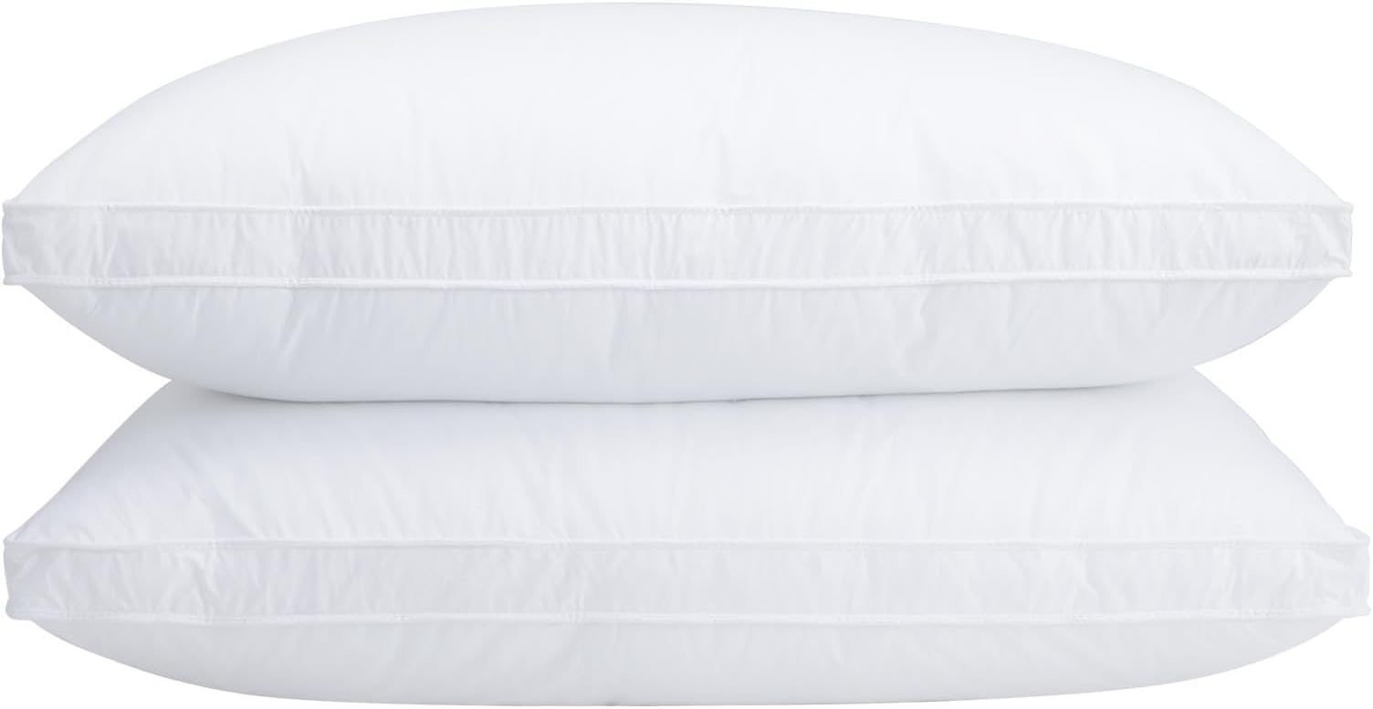 Hotel Feather and Down Standard Size Bed Pillow Set (2 Pack