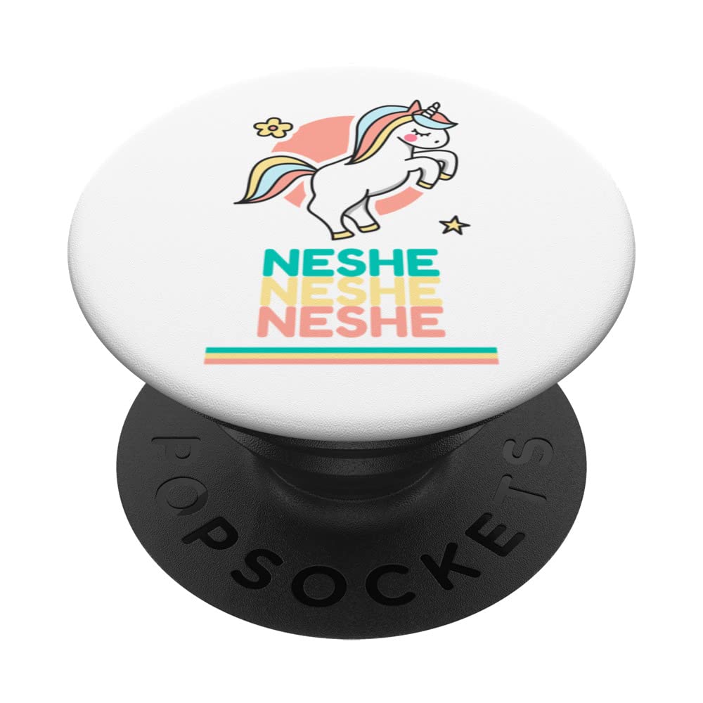 Neshe First Name Cute Unicorn PopSockets Swappable PopGrip