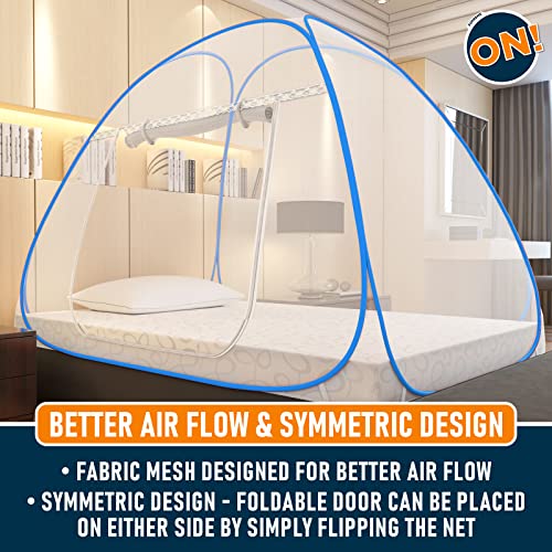 Image of Supreme On Single Bed Mosquito Net | Foldable Tent Type Machardani | 4x6 Ft | 30 GSM | Strong & Durable Corrosion Resistant | for Single Bed Use