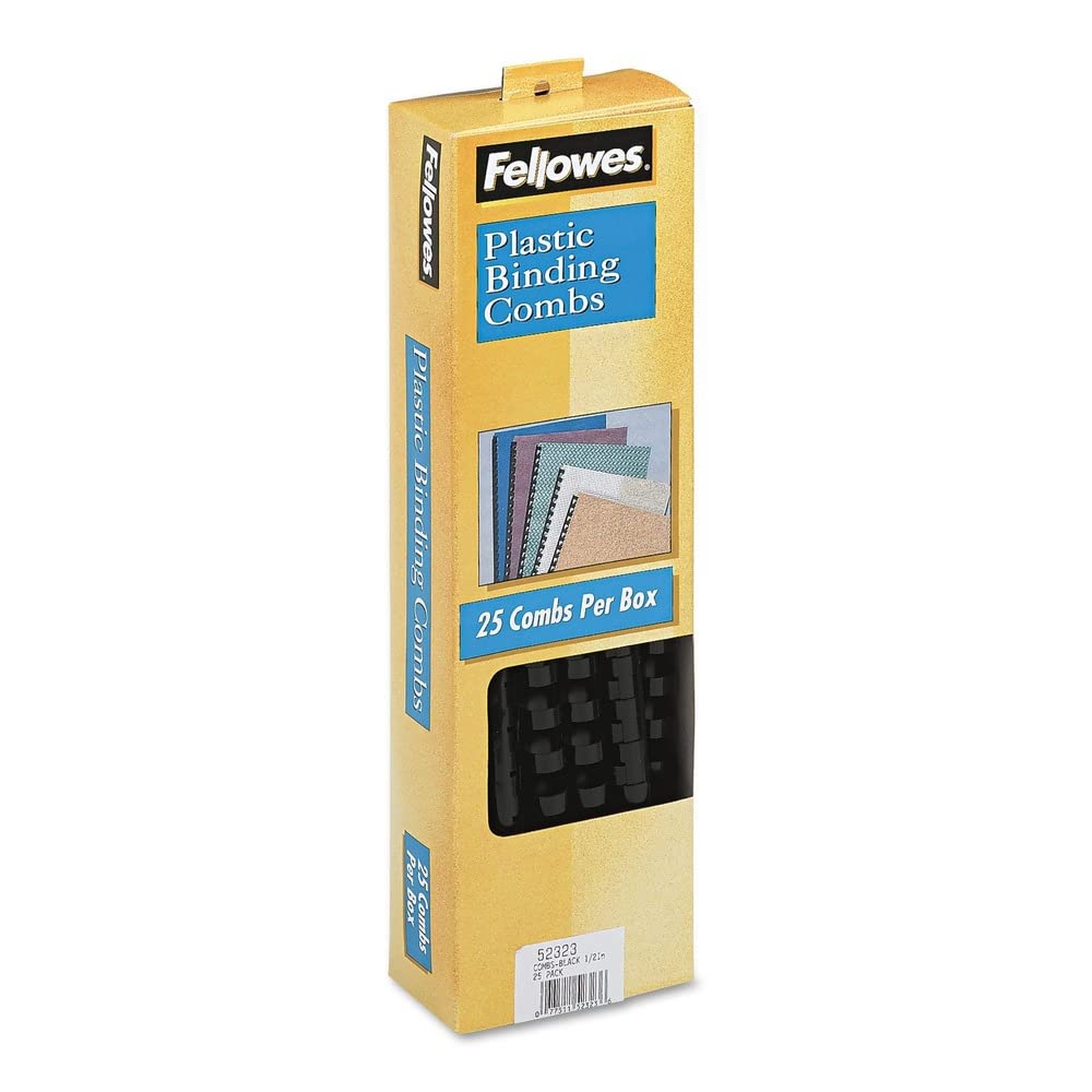 Fellowes Fel52323 associations de plastic Comb, .5 in., 90 feuilles, 25-Pk, BK