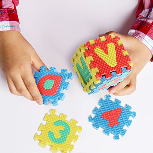 image for Chalyna 36 PCS Foam Play Mat 2 x 2 Inch Interlocking Alphabet and Numb